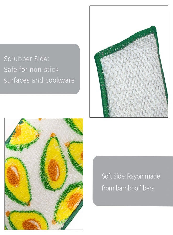 Smart Design Non Scratch Scrub Sponge with Bamboo Odorless Rayon Fiber - Set of 9 - Ultra Absorbent - Soft and Scrubber Side - Cleaning, Dishes, and Hard Stains - Prints - Image 4